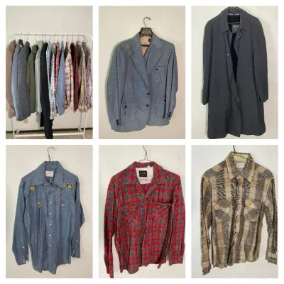 Vintage men s suits and casual plaid shirts