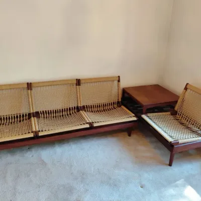 Gorgeous hans olsen teakwoven modular sofa table tv 161 set