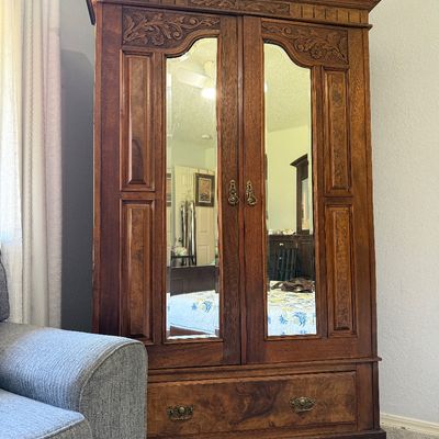 Handsome, Antique Armoire, (in 3 pieces for easy moving!)