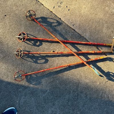 2 pair Vintage bamboo ski poles. (Japan)