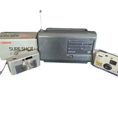CK155 General Electric Radio / Canon Sure Shot Classic 120 / Snap Shot Disposable Camera