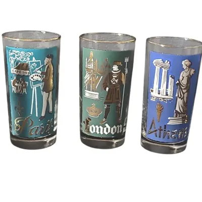 CK242 Five European City Tall Glasses 