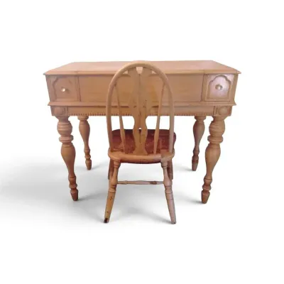 CK255 Oak Lift Top Writing Desk With Turned Legs