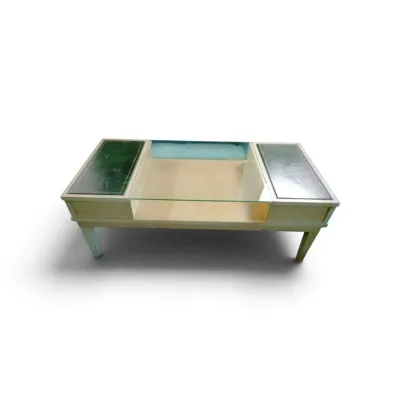 CK103 Light Wood Coffee Table With Side Compartments 