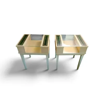 CK102 Light Wood End Tables With Side Compartments