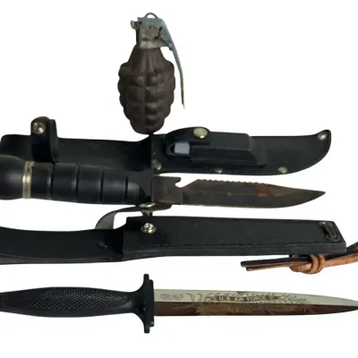 CK313 Knife Collection - Rambo Style, Parker Cut Co And Hollowed Grenade 