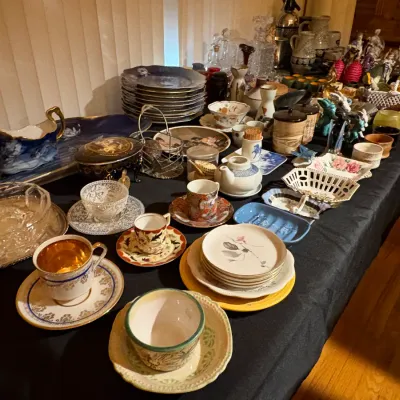 Sale Photo Thumbnail #19: Large assortment of vintage fine china, glassware
