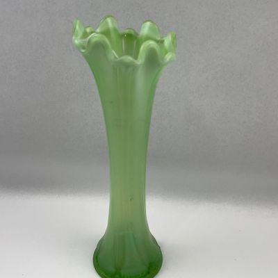 Sale Photo Thumbnail #113: Green Opalescent Swung Glass Vase