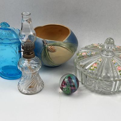Sale Photo Thumbnail #126: Glass & American Art Pottery Assortment