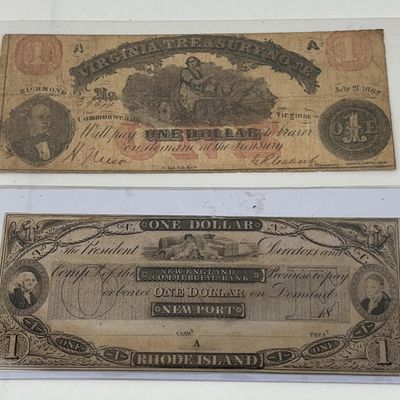 Sale Photo Thumbnail #470: Virginia & New England $1 Banknotes