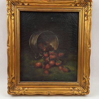 Sale Photo Thumbnail #175: Spilled Strawberries Oil Painting
