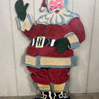 Sale Photo Thumbnail #232: Hand Painted Plywood Santa Display