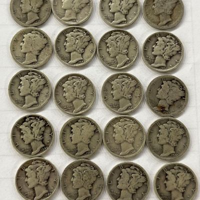 Sale Photo Thumbnail #117: US Silver Mercury Dimes