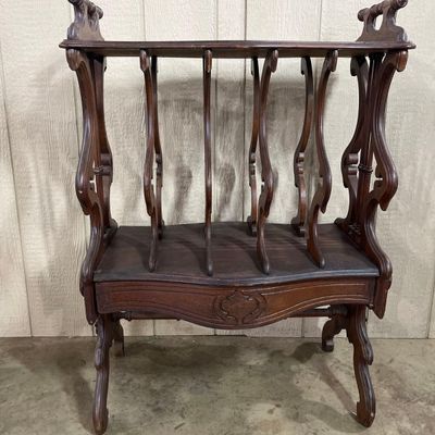 Sale Photo Thumbnail #253: Victorian Carved Walnut Canterbury