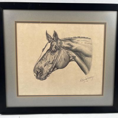 Sale Photo Thumbnail #387: Roanne Denny, Horse Profile, Graphite