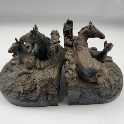 Sale Photo Thumbnail #455: A. Jutik Horse Bookends, 1987