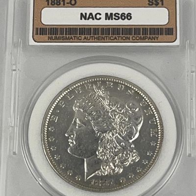 Sale Photo Thumbnail #269: 1881-O US Morgan Silver Dollar NAC MS66