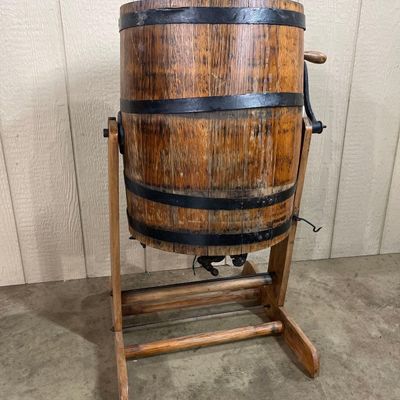 Sale Photo Thumbnail #323: Standard Churn Co. Oak Barrel Churn