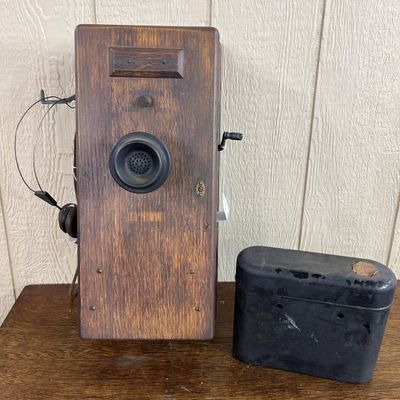 Sale Photo Thumbnail #423: Oak Magneto Wall Telephone