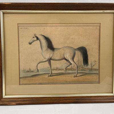 Sale Photo Thumbnail #179: 18th C. Equestrian Engraving Le Turc