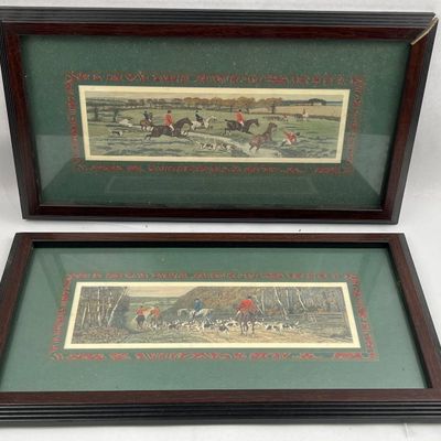 Sale Photo Thumbnail #421: Pair of Framed Fox Hunt Prints