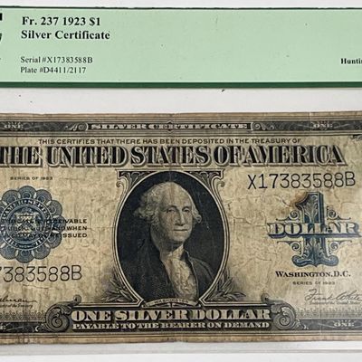 Sale Photo Thumbnail #154: 1923 $1 Silver Certificate PCGS F12