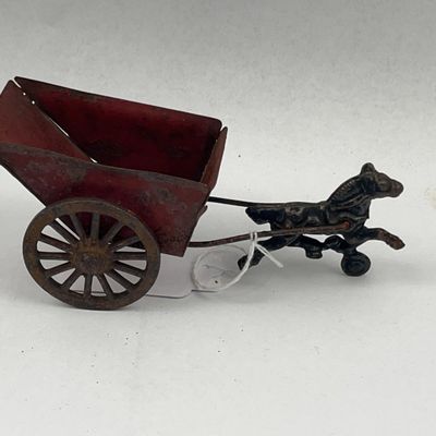 Sale Photo Thumbnail #261: Horse-Drawn Dump Cart Toy