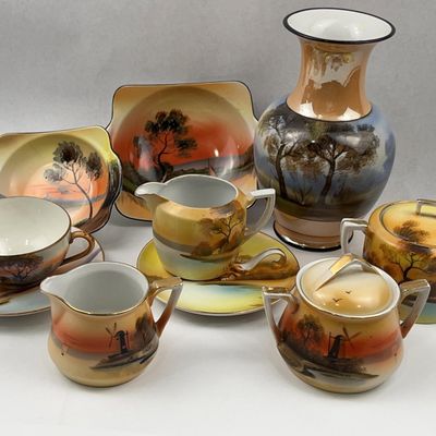 Sale Photo Thumbnail #506: 9 Noritake Scenic Porcelain Pieces