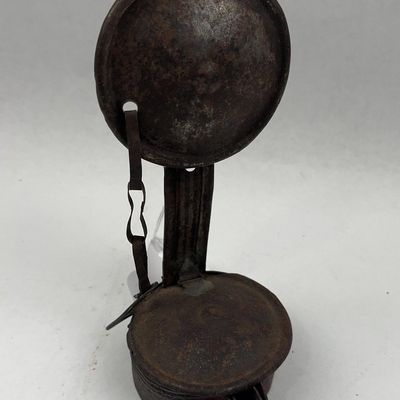 Sale Photo Thumbnail #41: Wrought Iron Betty Lamp with Reflector