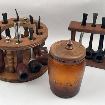 Sale Photo Thumbnail #11: Briar & Synthetic Pipes with Racks