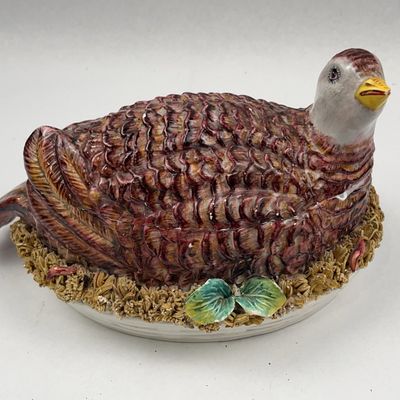 Sale Photo Thumbnail #255: Italian Majolica Game Bird Tureen