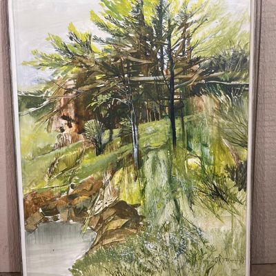 Sale Photo Thumbnail #237: J. R. Fell Landscape Painting 1973