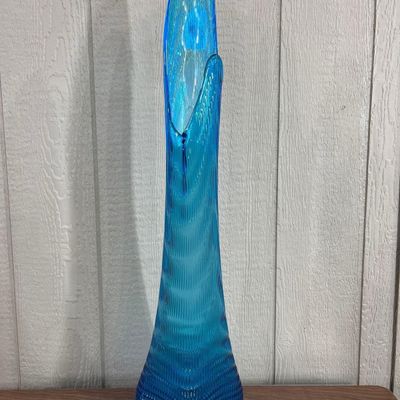 Sale Photo Thumbnail #195: Blue Swung Glass Floor Vase