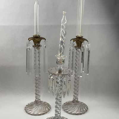 Sale Photo Thumbnail #187: Ribbon Glass Lustres & Reservoirs