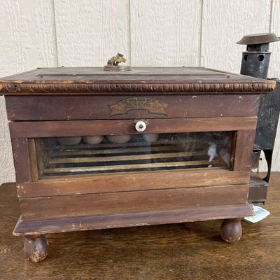 Sale Photo Thumbnail #428: Geo H Stahl Wooden Hen Egg Incubator