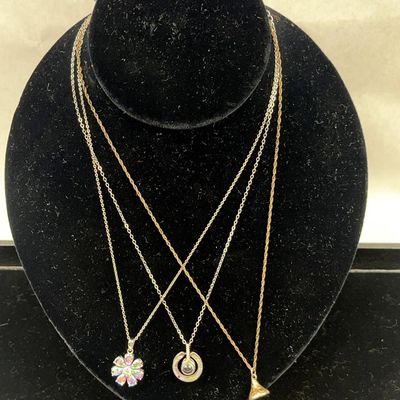 Sale Photo Thumbnail #439: 3 Pendants with Sterling Flower & Kiss