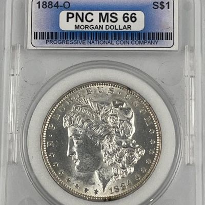 Sale Photo Thumbnail #271: 1884-O Morgan Silver Dollar MS 66 PCGS