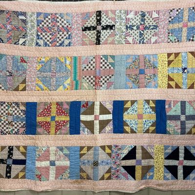 Sale Photo Thumbnail #313: Feed Sack Patchwork Quilt