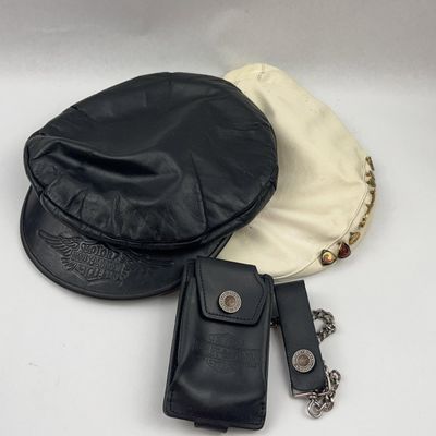 Sale Photo Thumbnail #529: Harley-Davidson Leather Items & Pins