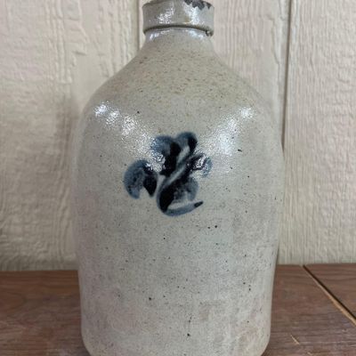 Sale Photo Thumbnail #45: Salt Glazed Cobalt Floral Jug