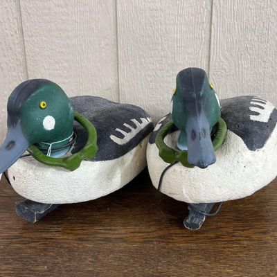 Sale Photo Thumbnail #16: Pair Cork Goldeneye Duck Decoys