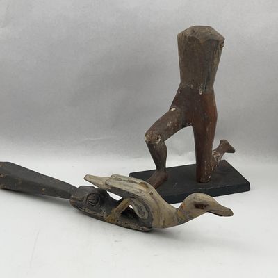 Sale Photo Thumbnail #298: Carved Wood Figures & Implements