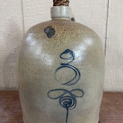 Sale Photo Thumbnail #71: Cobalt Bee Salt Glazed Beehive Jug