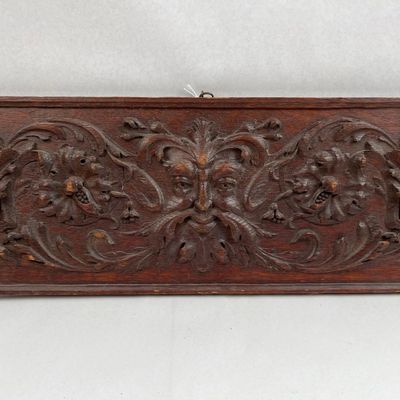 Sale Photo Thumbnail #37: Black Walnut North Winds Man Carved Panel