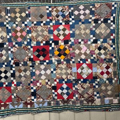 Sale Photo Thumbnail #407: Nine Patch & Spider Web Quilt