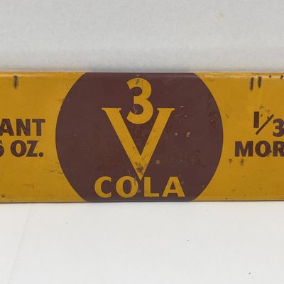Sale Photo Thumbnail #345: Stout Sign Co. 3V Cola Metal Sign