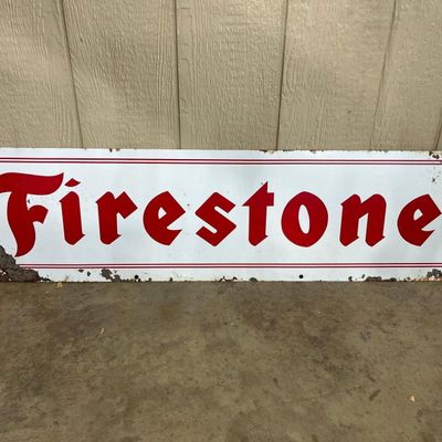 Sale Photo Thumbnail #351: Firestone Porc. Advertising Sign