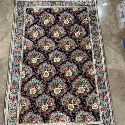 Sale Photo Thumbnail #64: Floral Bouquet Rug in Navy & Light Blue