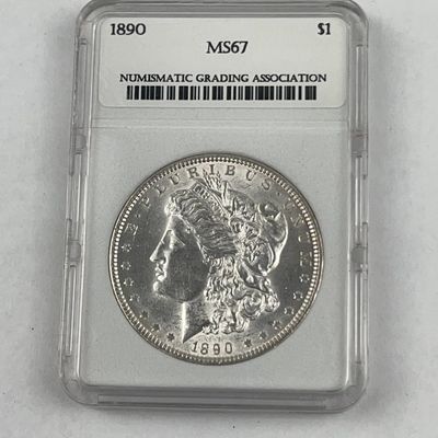 Sale Photo Thumbnail #373: 1890 US Morgan Silver Dollar MS67