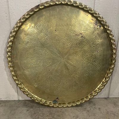Sale Photo Thumbnail #183: Indian Hand Chased Brass Tray